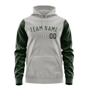 Custom Gray Dark Green Hoodie 0404060604B31806