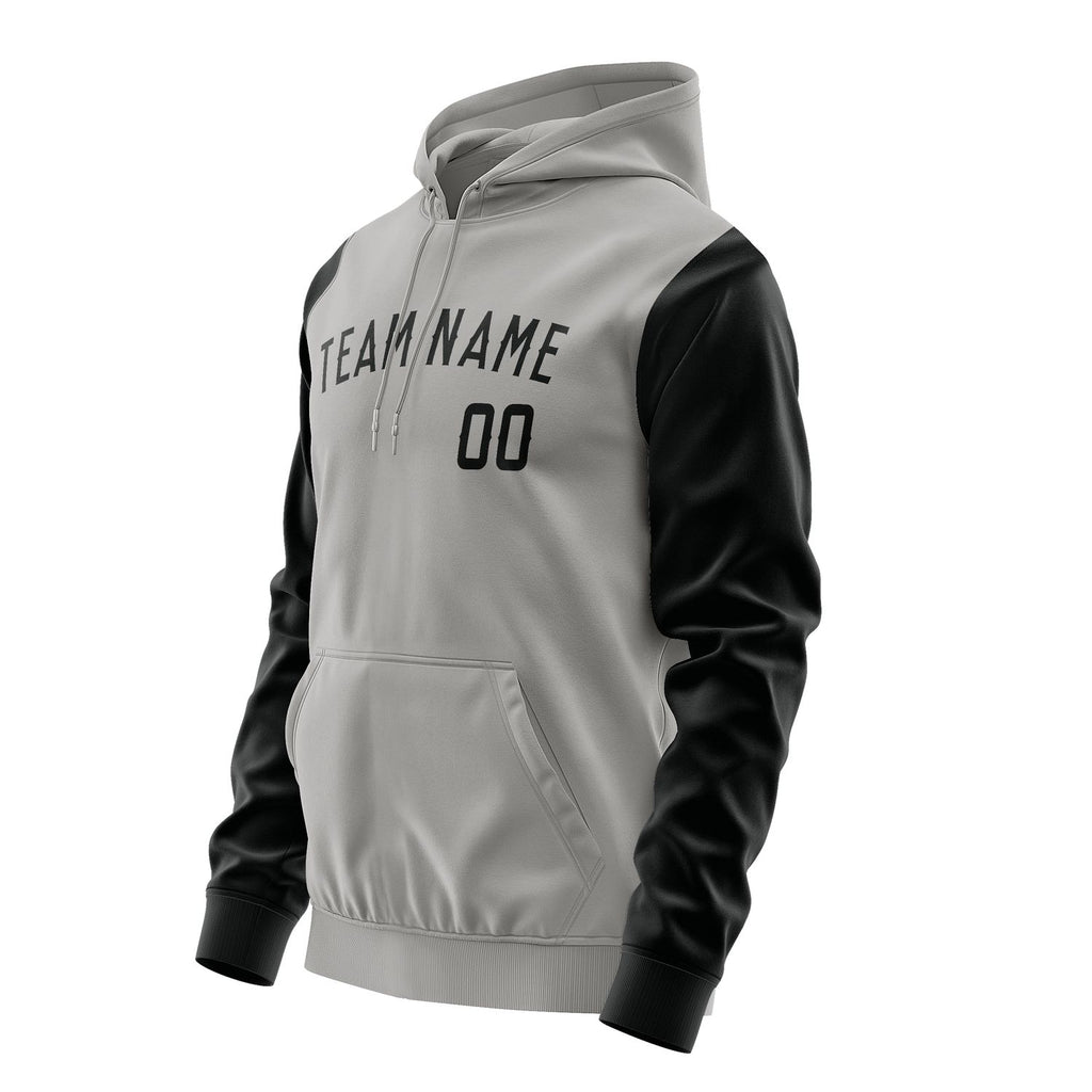 Custom Gray Black Hoodie 0404171704B31717