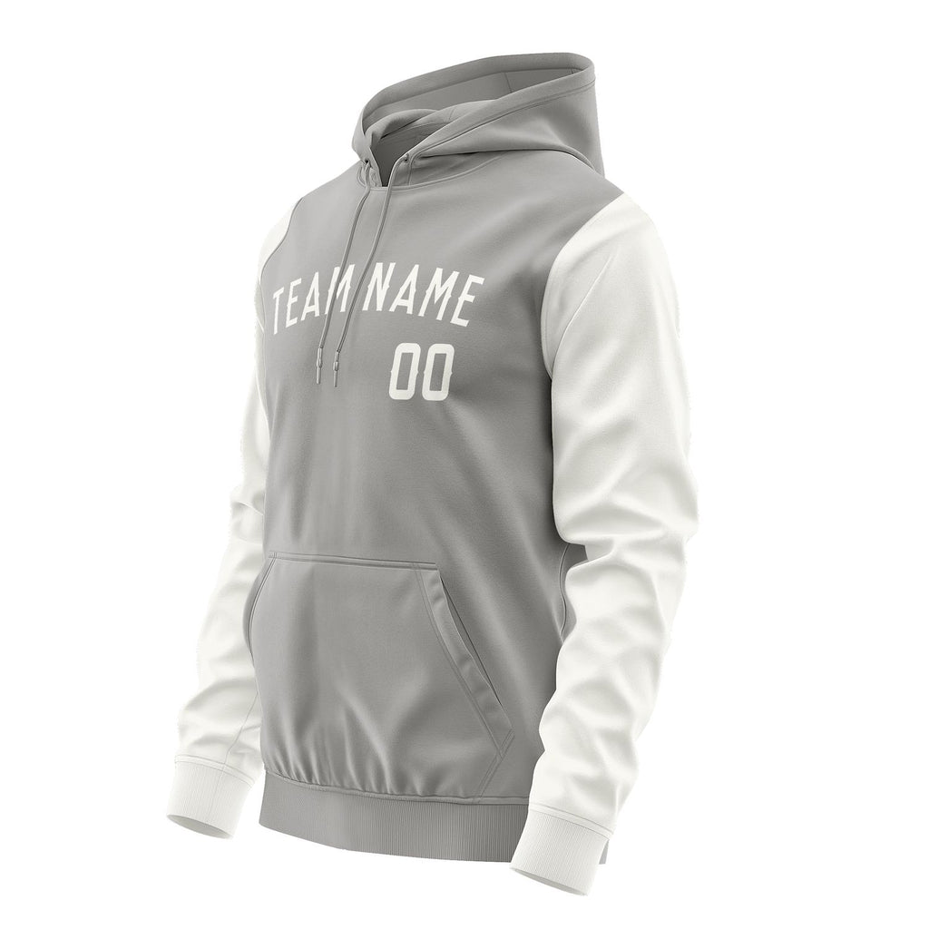 Custom Gray White Hoodie 0404181804B31818