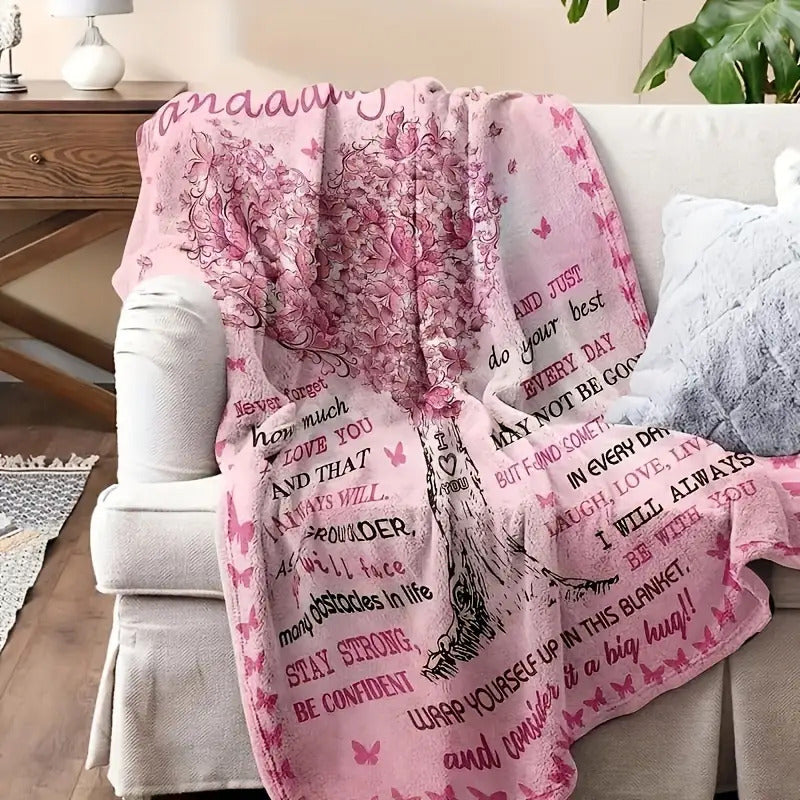 Blanket for Granddaughter Gifts - Never forget how much I love you and that I always will,” From Grandma Grandpa, Birthday Christmas Everyday Encouragement, Inspirational Motivational