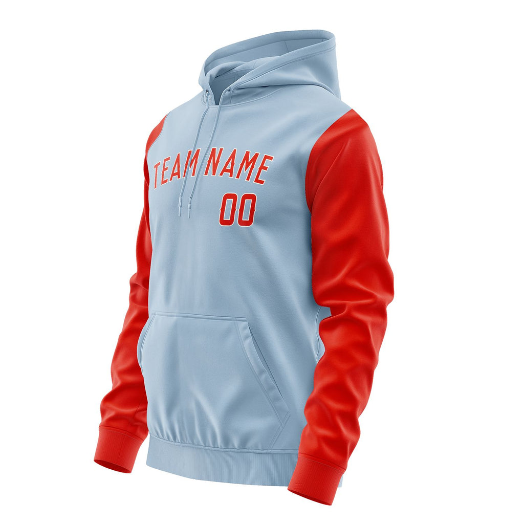 Custom Light Blue Orange Red Hoodie 0808121208B31812