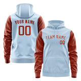 Custom Light Blue Coral Red Hoodie