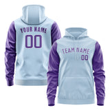 Custom Light Blue Light Purple Hoodie