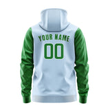 Custom Light Blue Emerald Green Hoodie 0808242408B31824