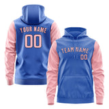 Custom Sky Blue Light Pink Hoodie