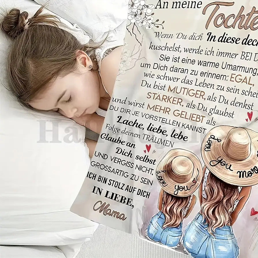 Blanket for Daughter Gifts - An meine Tochter... In Liebe, Mama - From Mom, Birthday, Christmas, Everyday Encouragement, Inspirational Motivational