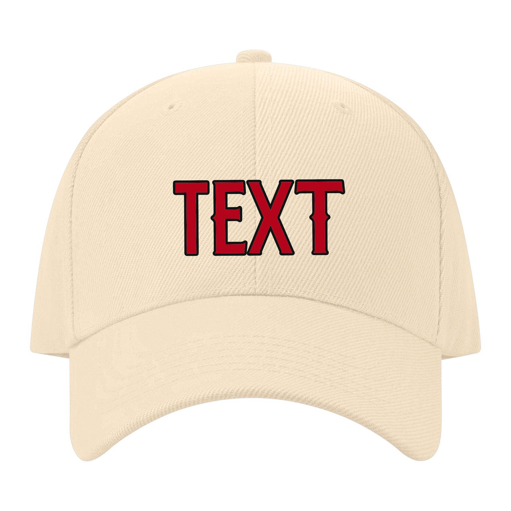 Custom Pale Peach Crimson Red Hat 11B21714