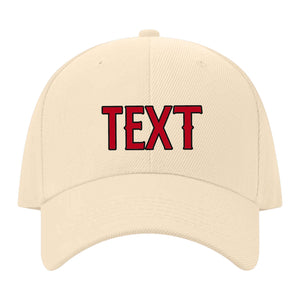 Custom Pale Peach Crimson Red Hat 11B21714