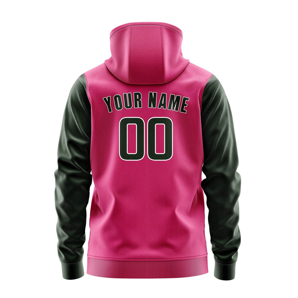 Custom Pink Dark Green Hoodie 1313060613B31806