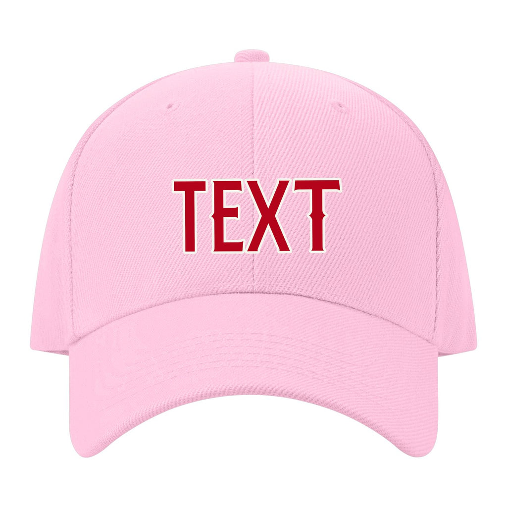 Custom Light Pink Crimson Red Hat 13B21814