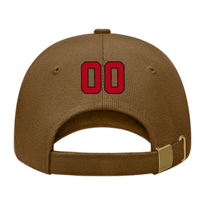 Custom Khaki Crimson Red Hat 15B21714