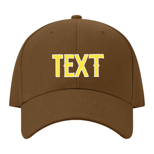 Custom Khaki Light Coral Red Hat 15B21826
