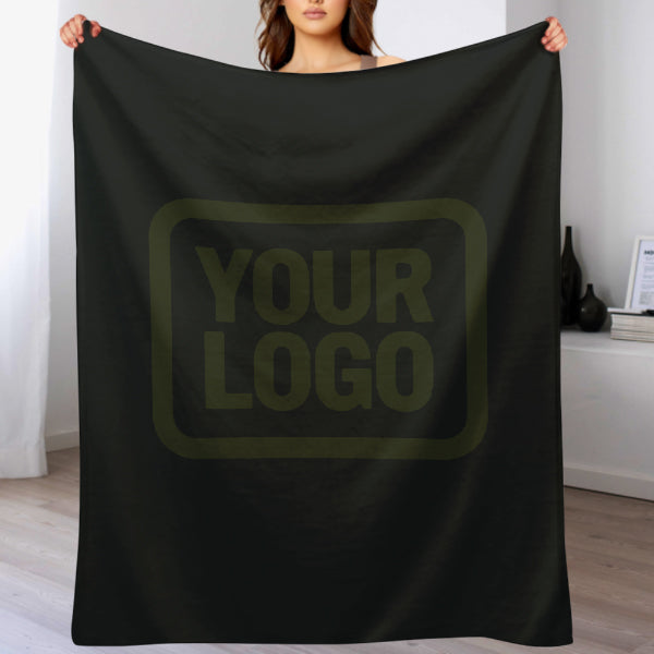 Custom Black Dark Olive Blanket