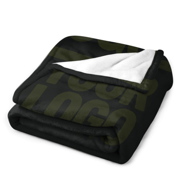 Custom Black Dark Olive Blanket