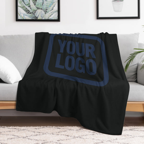 Custom Black Navy Blue Blanket