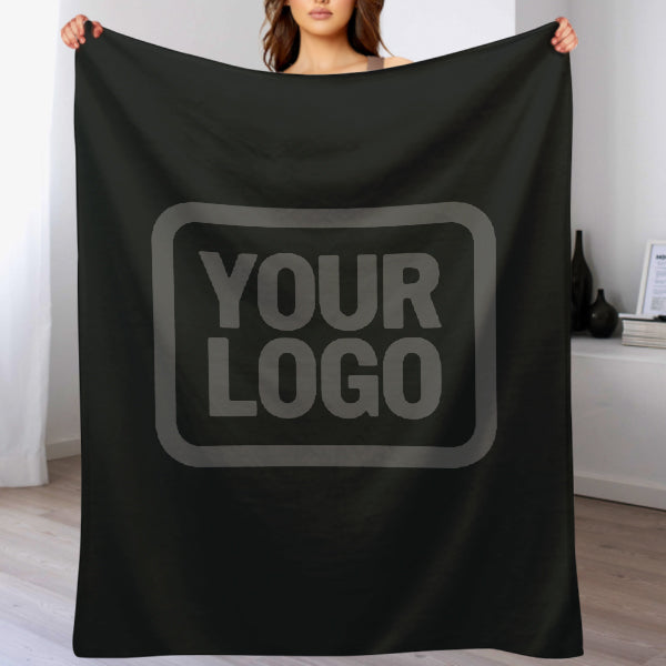 Custom Black Dark Gray Blanket