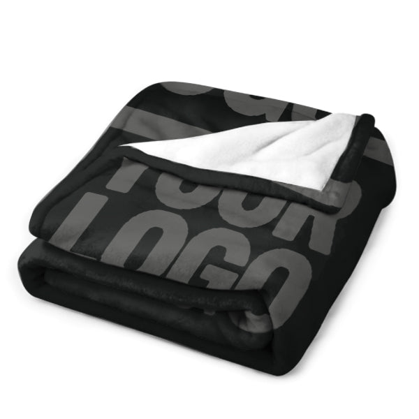 Custom Black Dark Gray Blanket