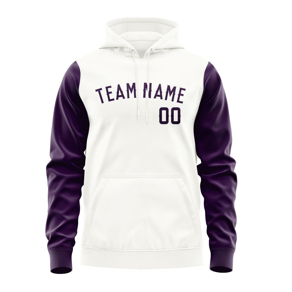Custom White Purple Hoodie 1818070718B31807