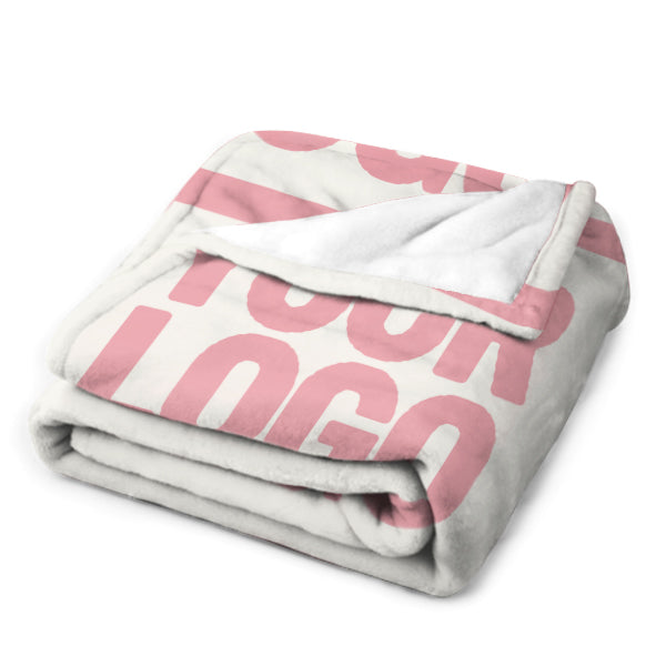Custom White Pink Blanket