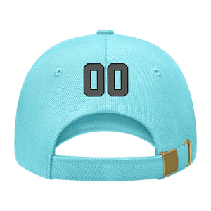 Custom Pale Ice Blue Orange Hat 18B21720