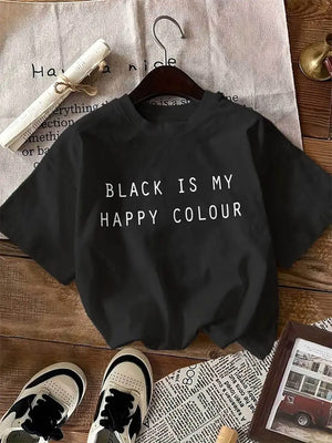 Womens Grinch Shirt Black Is My Happy Colour, Black T Shirt Women, Womens T Shirts