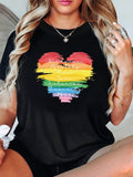 White Cotton Shirt Women Love Unity And Diversity Rainbow Colored Heart, Women T Shirt, Pink Shirt Womens