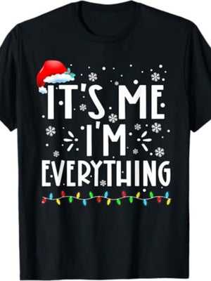 Women's Short Sleeve T Shirts Its Me Im Everything Festive Snowflakes With Colorful Lights T Shirt, Vintage T Shirts Women, Funny Shirts For Women