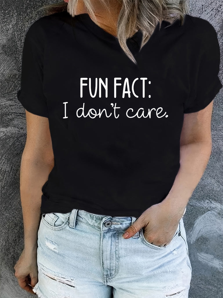 Womens Graphic T Shirts Fun Fact Casual Statement Printed Soft Black Tshirt, Black T Shirt Women, Womens White Tee