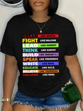 Womens Graphic T Shirts Dream Fight Lead Think Build Speak Write Educate Believe Challenge T Shirt, Women Tshirts, Grey T Shirt Womens