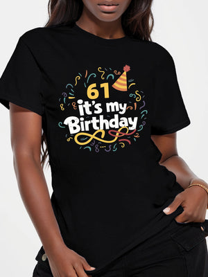 Pink Shirt Womens Its My Birthday Colorful Confetti Streaming Party Hat And Ribbon Celebration Design, Womens Graphic T Shirts, Graphic Tees Women