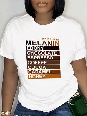 Cotton Shirts For Women Melanin Ebony Chocolate Espresso Coffee Cocoa Caramel Honey T Shirt, Womens Night Shirts, Cute Graphic Tees For Women