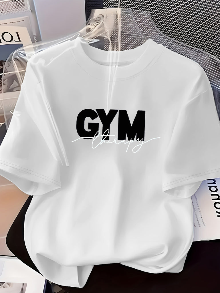 Cotton Shirts For Women Gym Clothing Bold Black Lettering On Soft White Fabric Tshirt, Funny Shirts For Women, Womens Tees