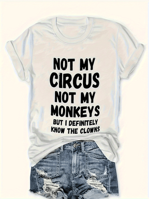 Vintage Shirts Women Not My Circus Not My Monkeys, Funny Shirts For Women, Green Shirt Womens