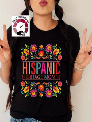 Vintage T Shirts Women Hispanic Heritage Month Colorful Floral Arrangement With Vibrant And Festive Flowers T Shirt, Womens Graphic Tees Vintage, Cute T Shirts For Women