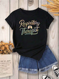 Women Tshirts Respiratory Therapist Stylish Text With Simple Illustration Tshirt, Womens Graphic Tshirts, Women's Short Sleeve T Shirts