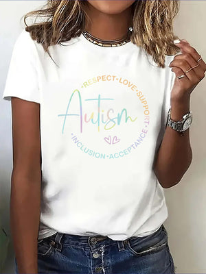 Womens Graphic Tshirts Autism Respect Love Support Inclusion Acceptance Tshirt, Womens Tees, Green Shirt Womens