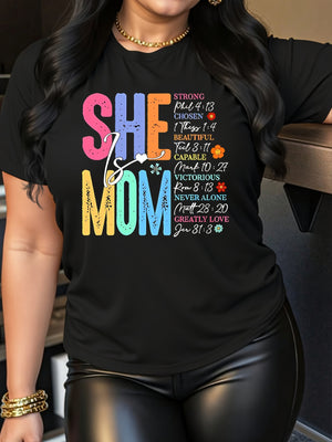 Shirt For Women Strong Supportive Inspirational Colorful Text With Loving Heart Mom, Cotton T Shirts For Women, Womens Night Shirts