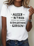 Vintage T Shirts Women Ausser Betrieb Bold Black Handwritten Letters With Simple Style T Shirt, Basic Tees Women, Womens T Shirts