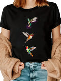 Womens Graphic T Shirts Colorful Flying Hummingbird Illustrations, Country Shirts Womens, Womens Tees
