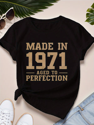 Pink Shirt Womens Made In Perfection Vintage Style Bold Typography Shirt, Women T Shirt, Graphic Tees Women