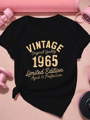 Pink Shirt Womens Vintage Original Quality Limited Edition Aged To Perfection Text, Graphic Tshirts Women, Shirt For Women