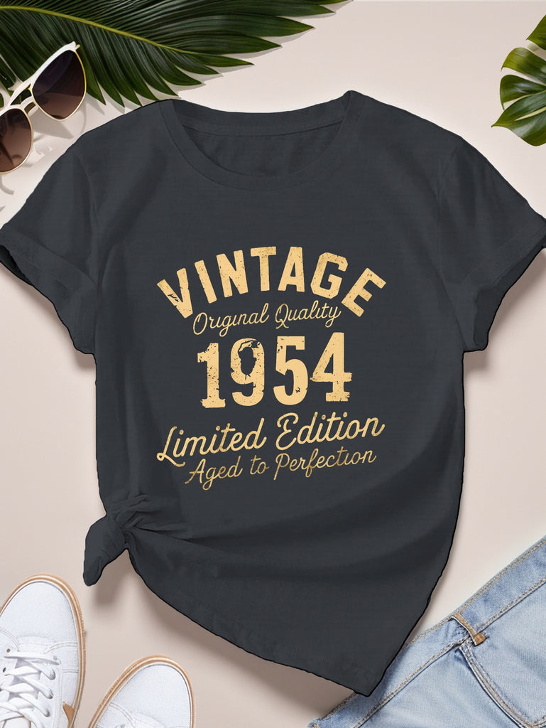 Vintage T Shirts Women Vintage Style Classic Retro Limited Edition Printed Tshirt, Basic Tees Women, Women Tshirts