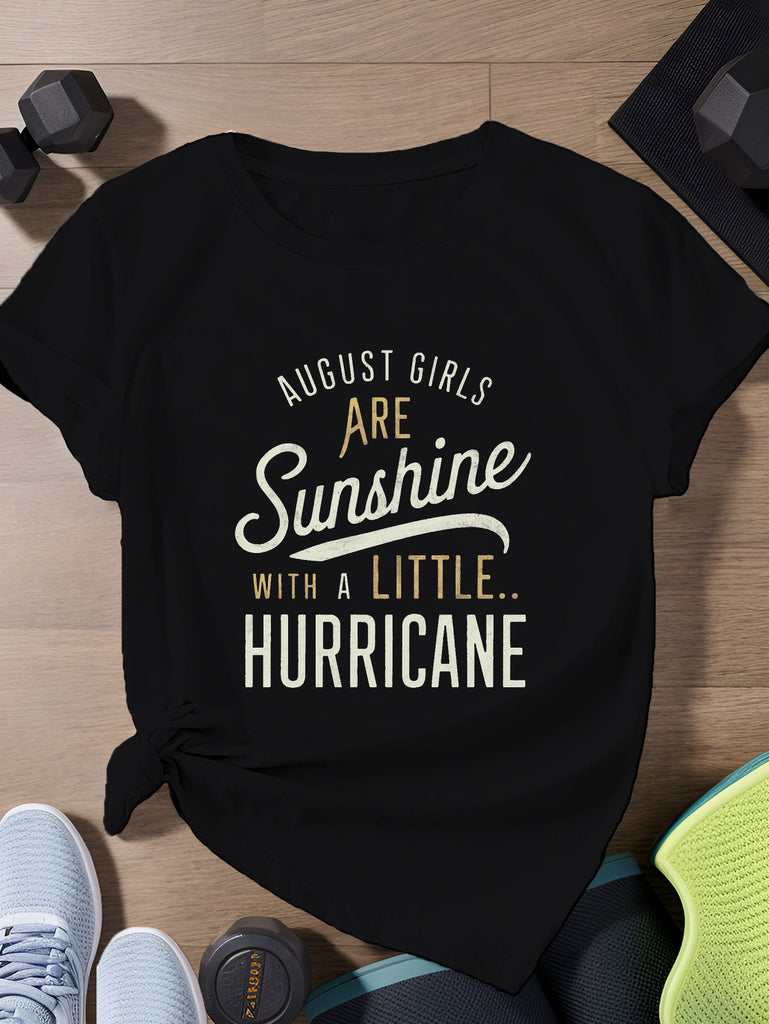 Women Tshirts August Girls Are Sunshine With A Little Hurricane, Womens Grinch Shirt, Womens Tees