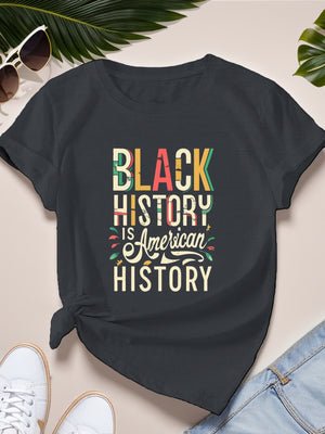 Women's Short Sleeve T Shirts Black History Inspirational Typography Classic Shirt, Vintage T Shirts Women, Funny T Shirts For Women