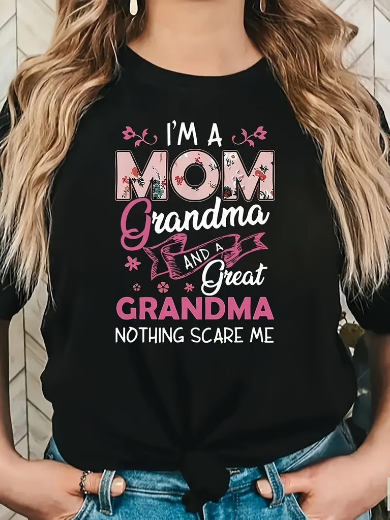 Vintage T Shirts Women Mom Grandma And Great Grandma Nothing Scare Me Statement Shirt, Women Tshirts, Graphic Tshirts Women