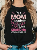 Vintage T Shirts Women Mom Grandma And Great Grandma Nothing Scare Me Statement Shirt, Women Tshirts, Graphic Tshirts Women