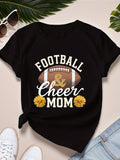 Shirt For Women Football Cheer Mom Cheerful Supportive Athletic Sporty Mom, Womens White Tee, Women's Short Sleeve T Shirts