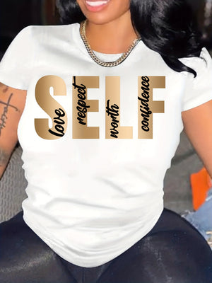 Womens Graphic T Shirts Love Respect Worth Confidence Printed Artistic Pride, Womens Graphic Tees Vintage, Blue Shirt Women