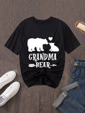 Womens Graphic T Shirts Grandma Bear Loving Heart Between Strong Protective Bear And Cute Cub, Cute Graphic Tees For Women, Cute T Shirts For Women