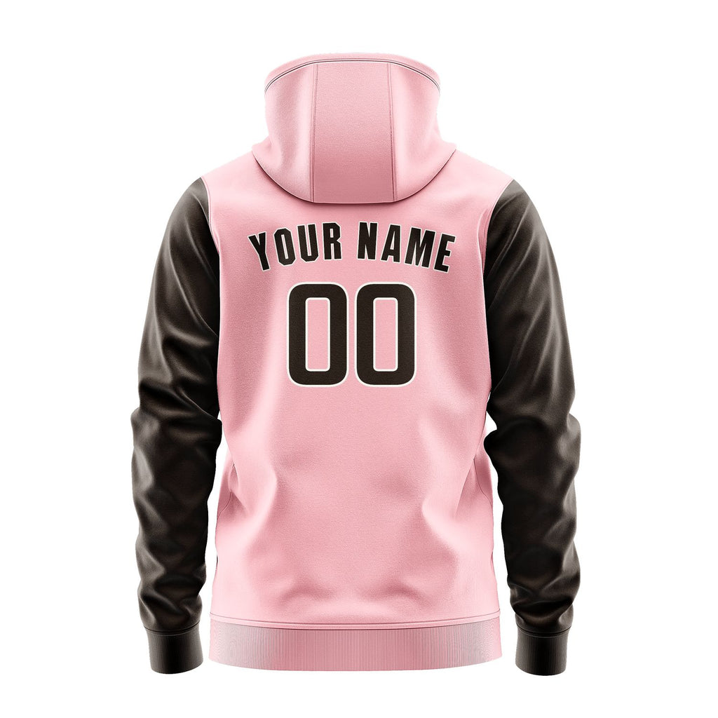 Custom Light Pink Brown Hoodie 2121010121B31801